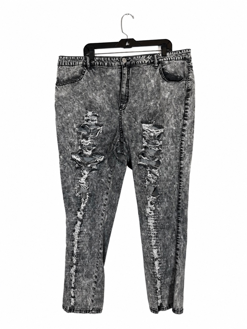 Almost Famous Distressed Gray Acid Wash Jeans Plus Size 24 (2X) Grunge Y2K